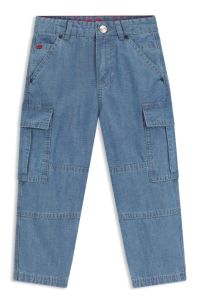Jean Loose en denim ripstop bleu pour enfant, Fantaisie
