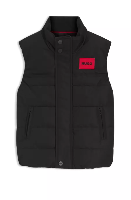 Doudoune sans manches matelassée avec logo imprimé pour enfant