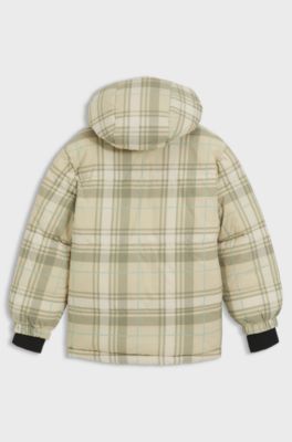 Kids' reversible jacket with logo badges, Beige