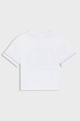 T-shirt per bambini in cotone con grafica ispirata alla boxe, Bianco