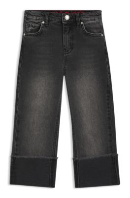 Kids' relaxed-fit jeans with deep cuffs, Patterned
