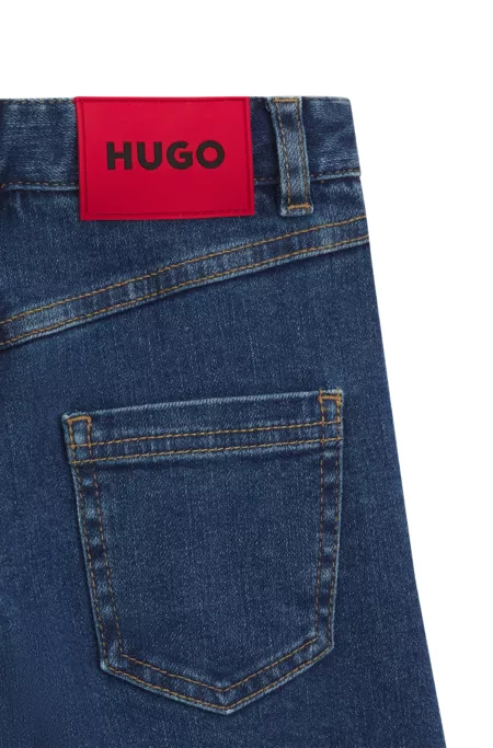 Jean large en denim stretch bleu pour enfant