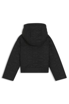 Giubbotto per bambini con cappuccio e orlo elasticizzato, Nero