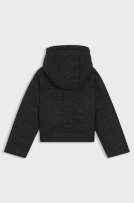 Veste &agrave; capuche et base &eacute;lastique pour enfant, Noir