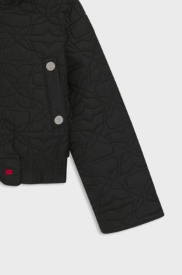 Kids' hooded jacket with elasticated hem, Black