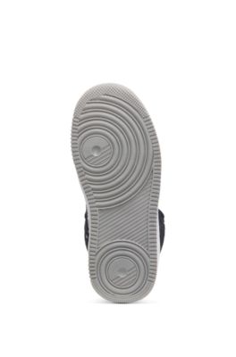 Kids' high-top trainers in suede and faux leather, Black