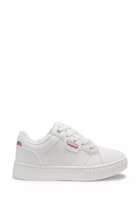 Kids-Sneakers aus Kunstleder mit schimmernden Akzenten