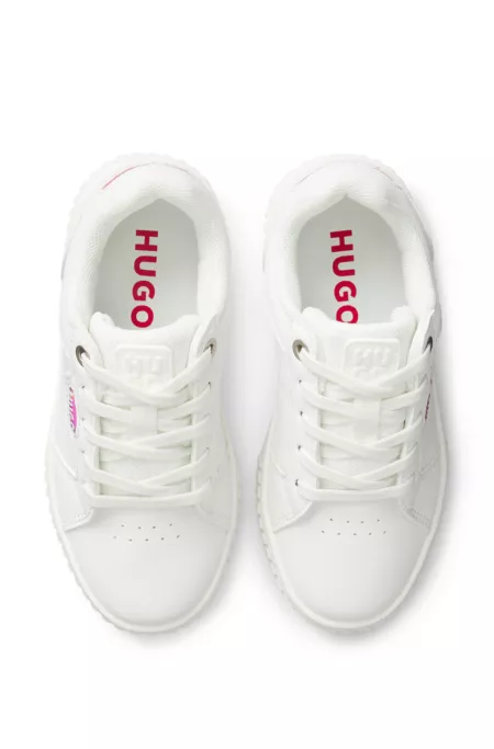 Kids-Sneakers aus Kunstleder mit schimmernden Akzenten