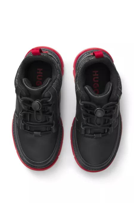 Bottines en cuir, similicuir et toile pour enfant