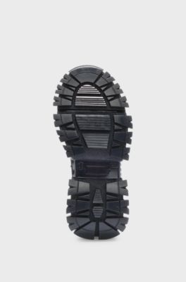 Kids' boots in suede and faux leather, Black