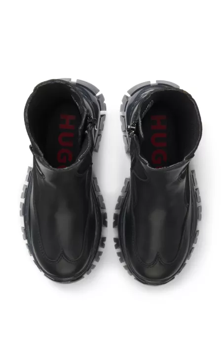 Bottines en cuir suédé et similicuir pour enfant