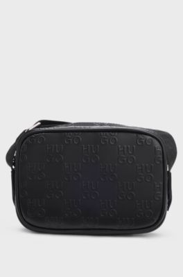 Kids' handbag with logo strap, Black