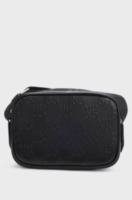 Kids' handbag with logo strap, Black