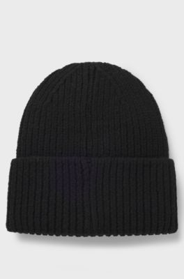 Bonnet &agrave; logo brod&eacute; pour enfant, Noir
