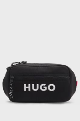 Kids' belt bag with logo print, Black