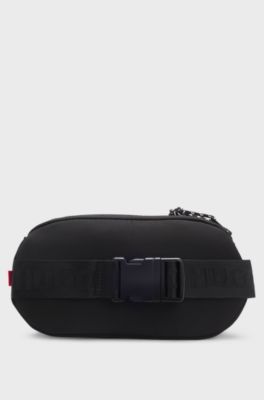 Kids' belt bag with logo print, Black