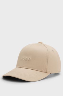 Kids' logo cap in cotton-blend twill, Beige