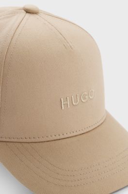 Kids' logo cap in cotton-blend twill, Beige