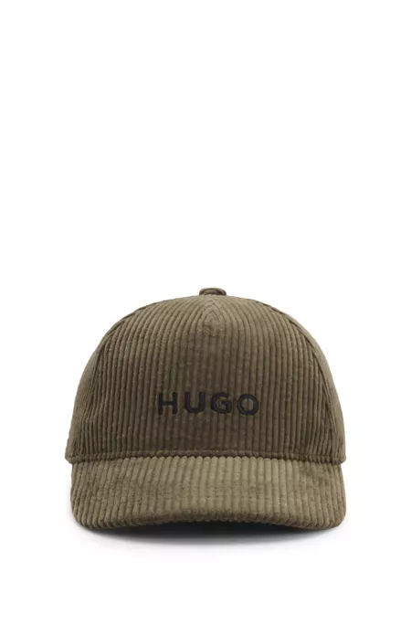 Casquette en velours côtelé de coton à logo brodé pour enfant