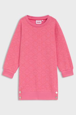 Tr&ouml;jkl&auml;nning f&ouml;r barn i bomullsblandad fleece med tryck, Rosa