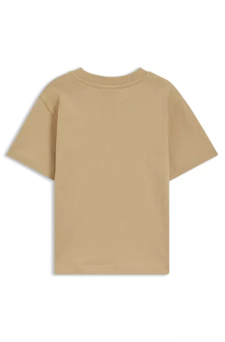 Camiseta para niños regular fit de algodón con logo rojo