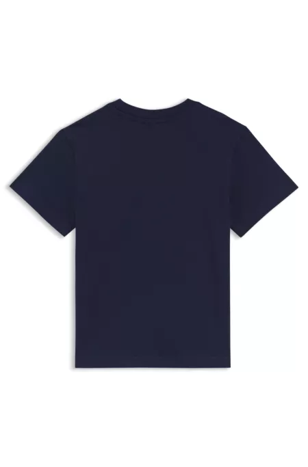 Camiseta para niños regular fit de algodón con logo rojo