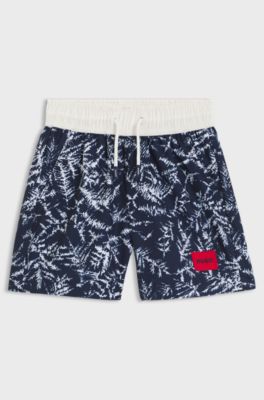 Kids' swim shorts with all-over print, Patterned