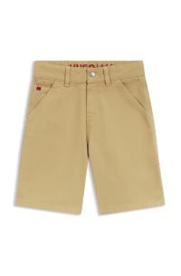 Kids' loose-fit shorts in stretch cotton, Beige