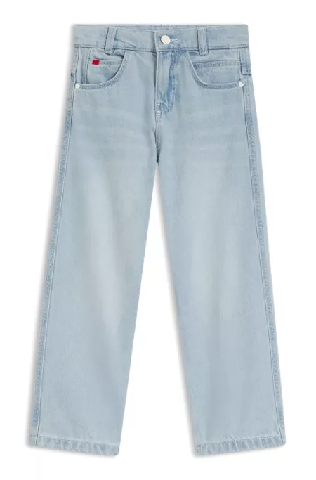 Loose-Fit Jeans für Kinder aus blauem Denim mit Mesh-Struktur