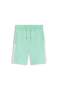 Kids' logo shorts in cotton-blend fleece, Green