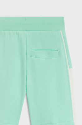 Kids' logo shorts in cotton-blend fleece, Green