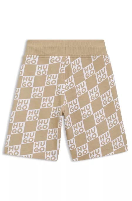 Shorts para niños en algodón con logo apilado estampado