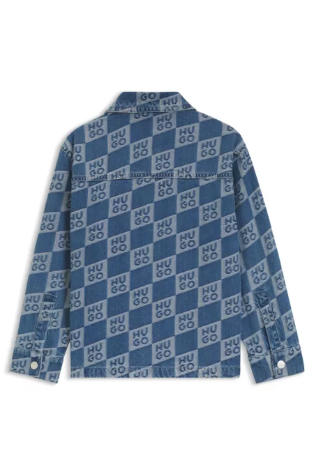 Chemise en denim enfant à logos revisités partout