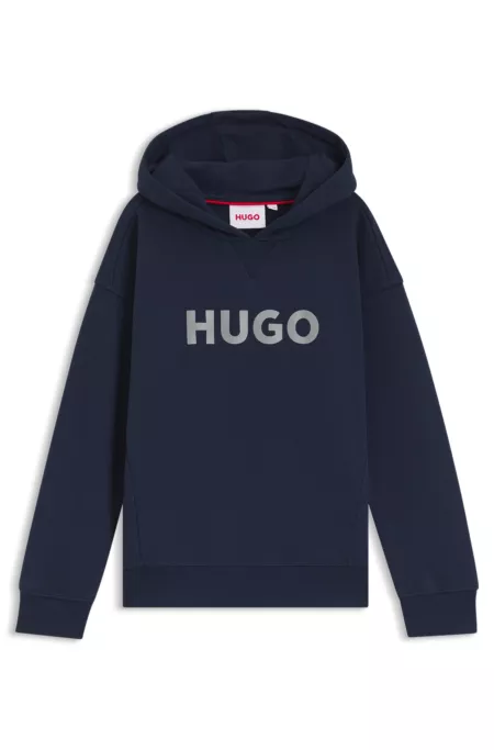 Sudadera de forro polar para niños con capucha y logo estampado