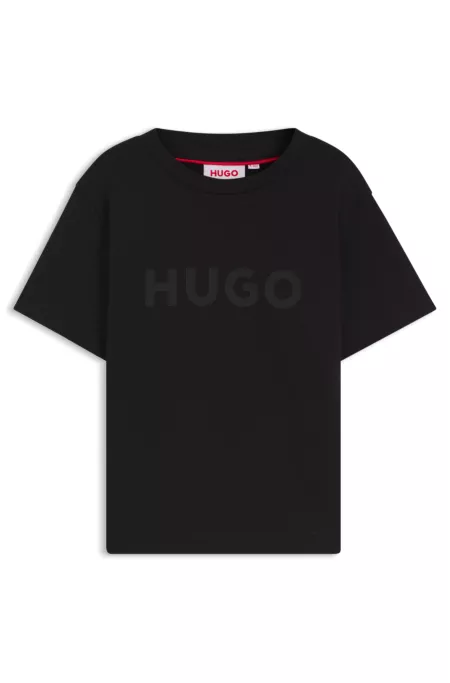 Kids T-Shirt aus Baumwolle mit erhabenem Logo-Print
