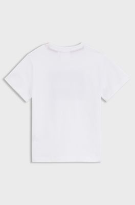Kids' T-shirt in cotton with printed logo artwork, White