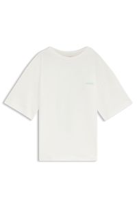 Kids' loose-fit T-shirt in cotton with sports artwork, White