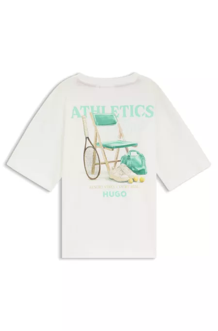 Camiseta loose fit para niños en algodón con diseño deportivo