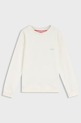 Kids' fleece sweatshirt with sports artwork, Natural