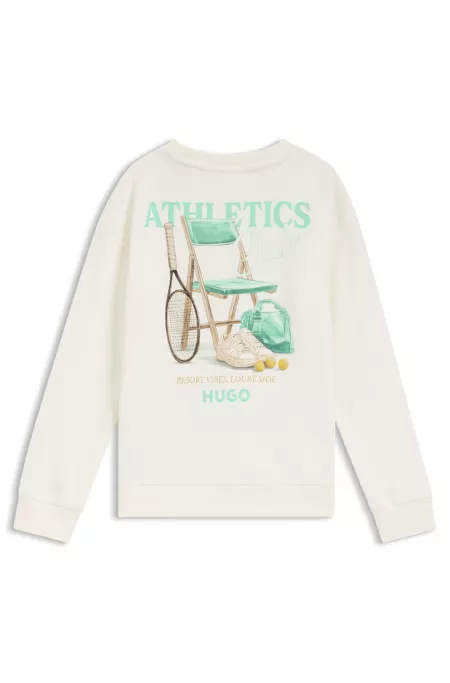 Sudadera de forro polar para niños con ilustración deportiva