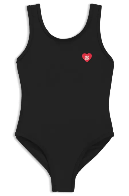 Maillot de bain enfant à logo imprimé en forme de cœur
