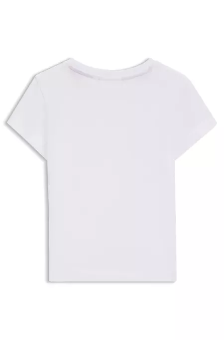 Camiseta para niñas en algodón con logo bordado en forma de corazón