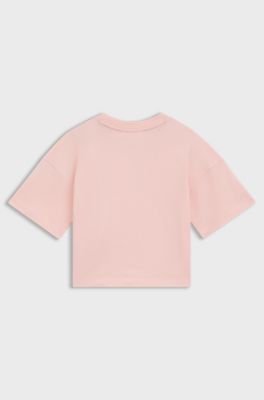Kids' T-shirt in cotton with logo artwork, light pink