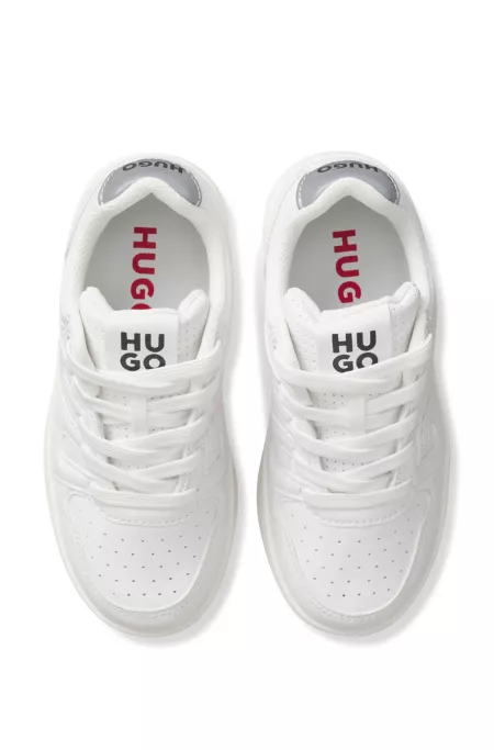 Baskets enfant en similicuir avec logos
