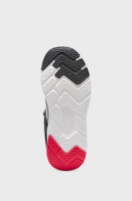 Kids' trainers with mesh details and logo trims, Patterned
