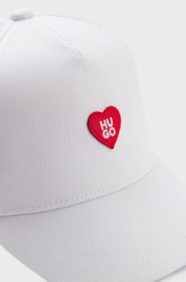 キッズ キャップ コットンツイル ロゴエンブロイダリー, ホワイト
