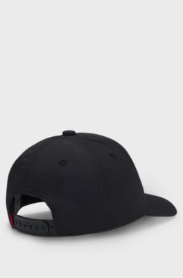 Kinderpet met rubberen logoprint, Zwart