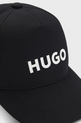 Kids' cap with rubber logo print, Black