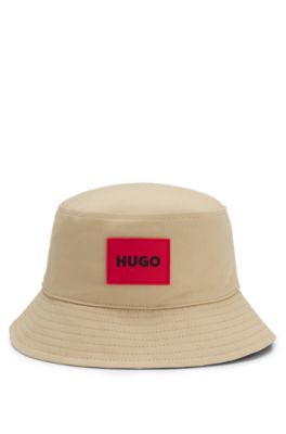 Kids' reversible bucket hat in cotton twill, Beige