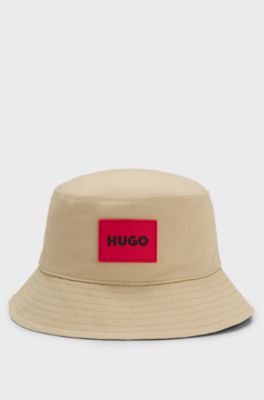 Kids' reversible bucket hat in cotton twill, Beige